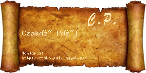 Czakó Pál névjegykártya